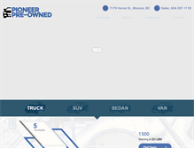 Tablet Screenshot of pioneerpreowned.com